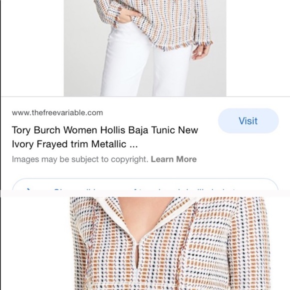 ⭐️⭐️⭐️⭐️⭐️Tory Burch Hollis Baja fringe trim metallic tunic - Picture 5 of 8